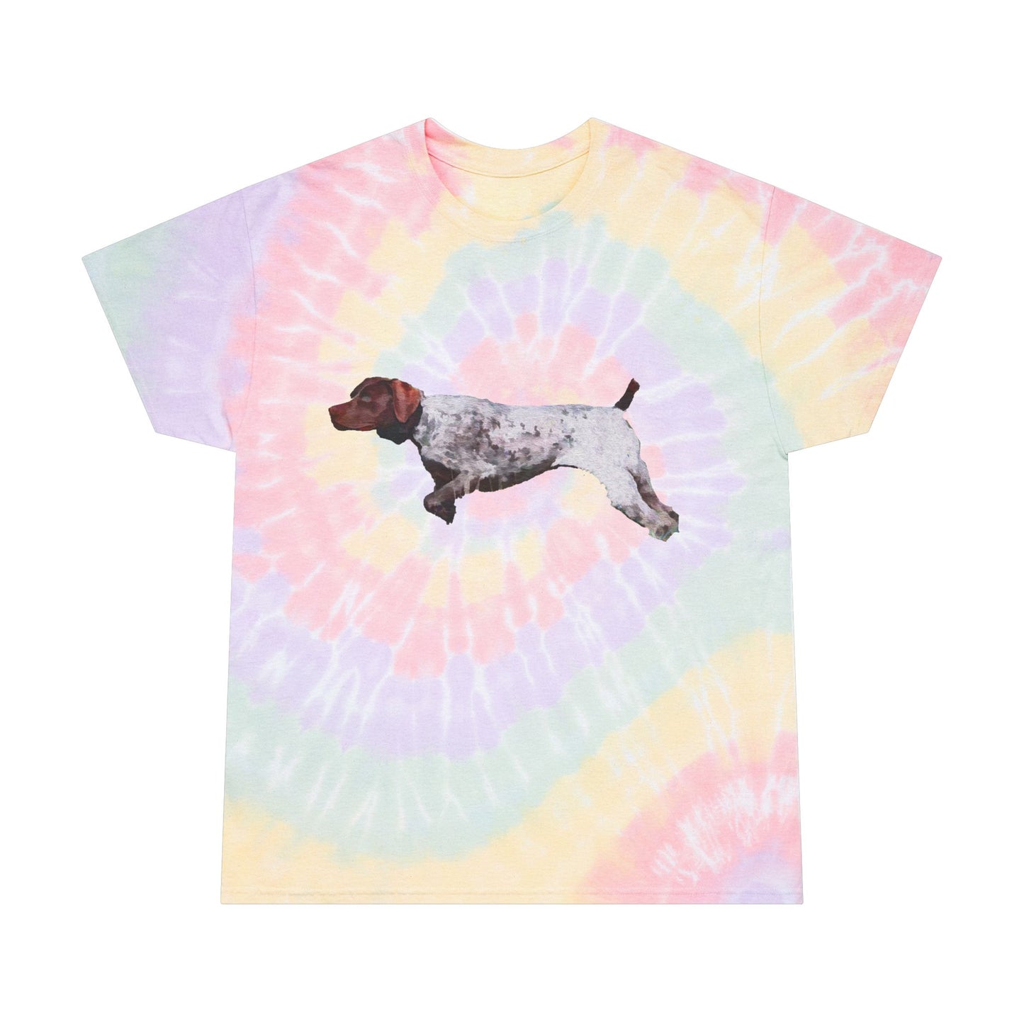 German Shorthair Pointer 'On Point' Unisex Tie-Dye Tee, Spiral