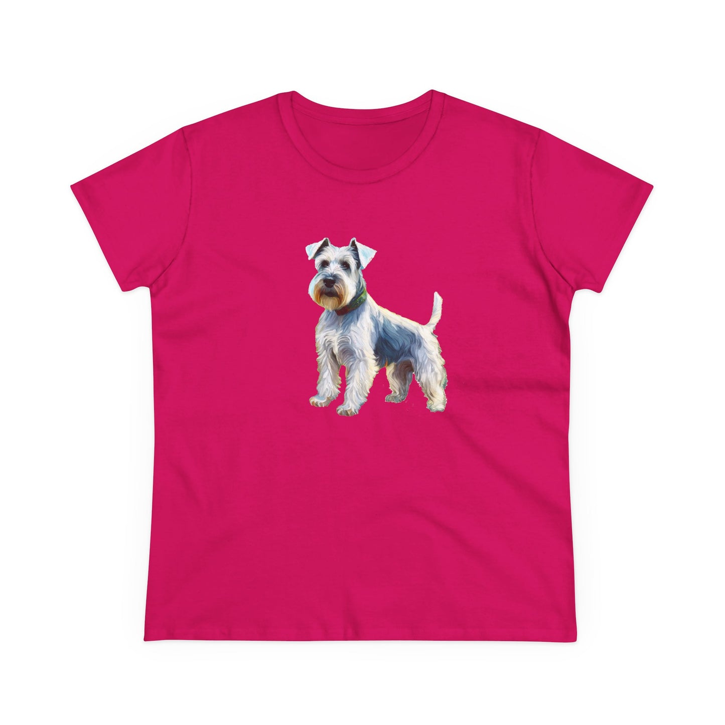 White Schnauzer Women's Midweight Cotton Tee