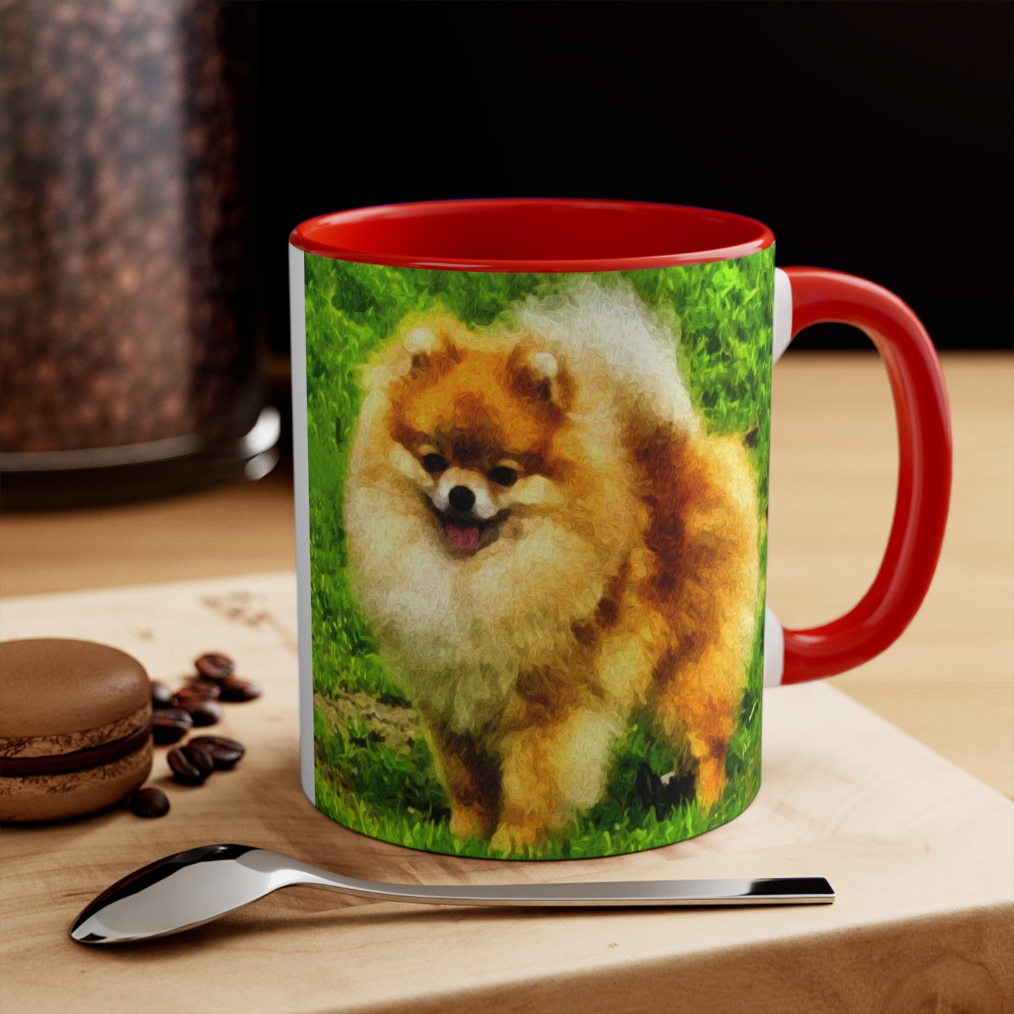 Pomeranian 'Pom Pom' Accent Coffee Mug, 11oz