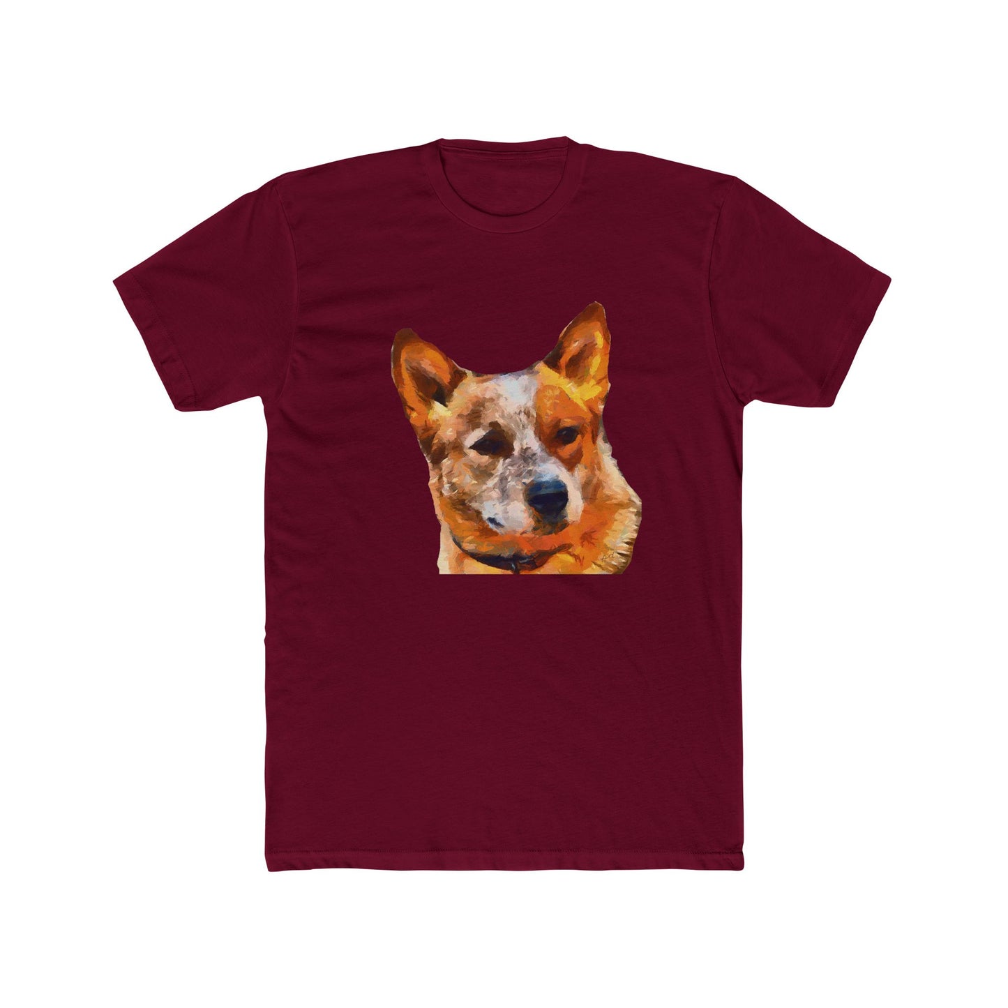 Red Heeler - Australian Cattle Dog - Men's Fitted Cotton Crew Tee