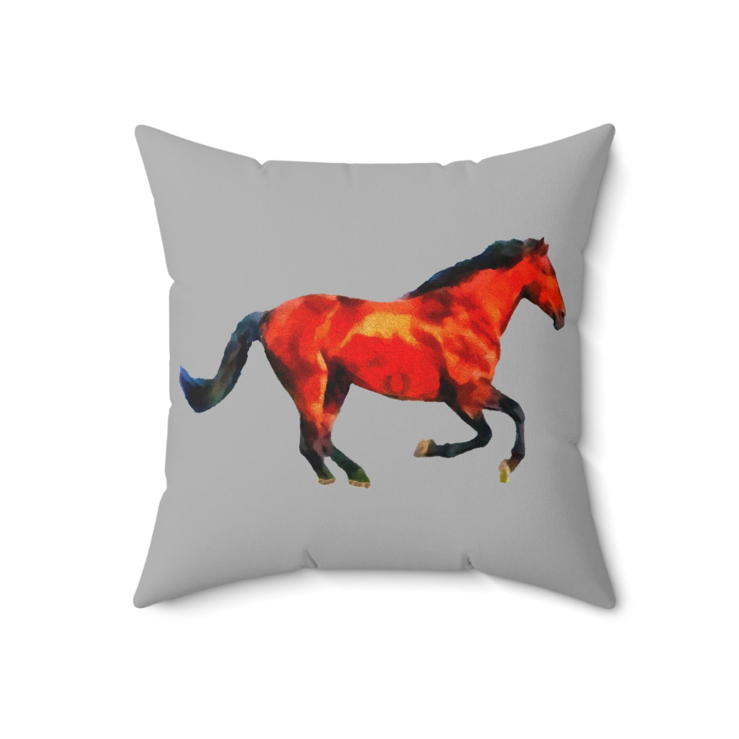 Horse 'Old Red' Spun Polyester Throw Pillow