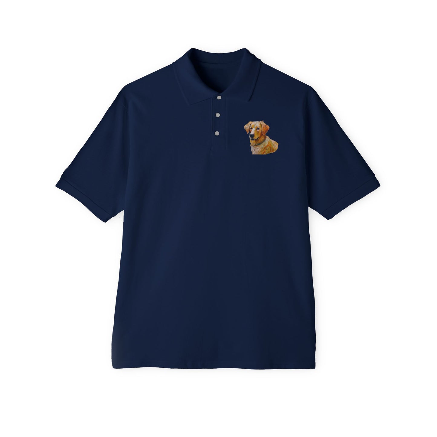 Goalden Retriever Puppy Men's Piqué Polo Shirt
