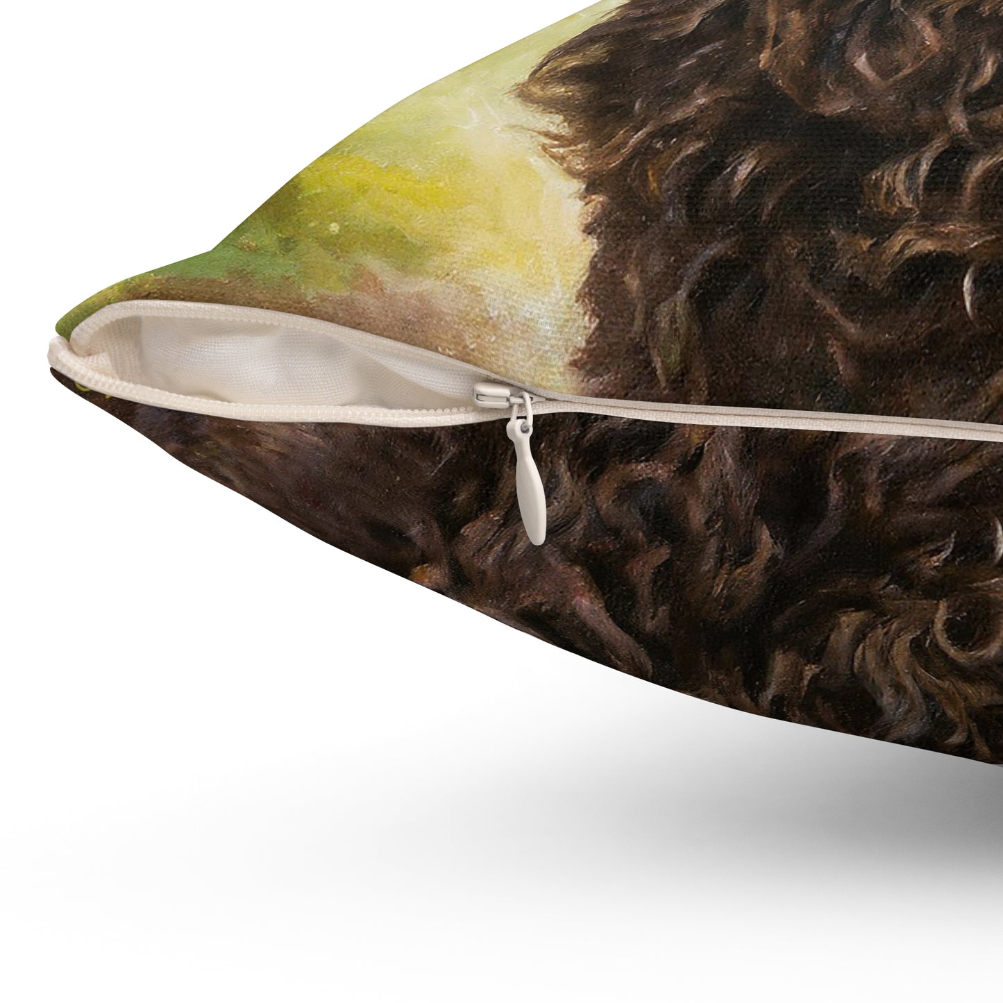 Curly-Coated Retriever Spun Polyester Throw Pillow