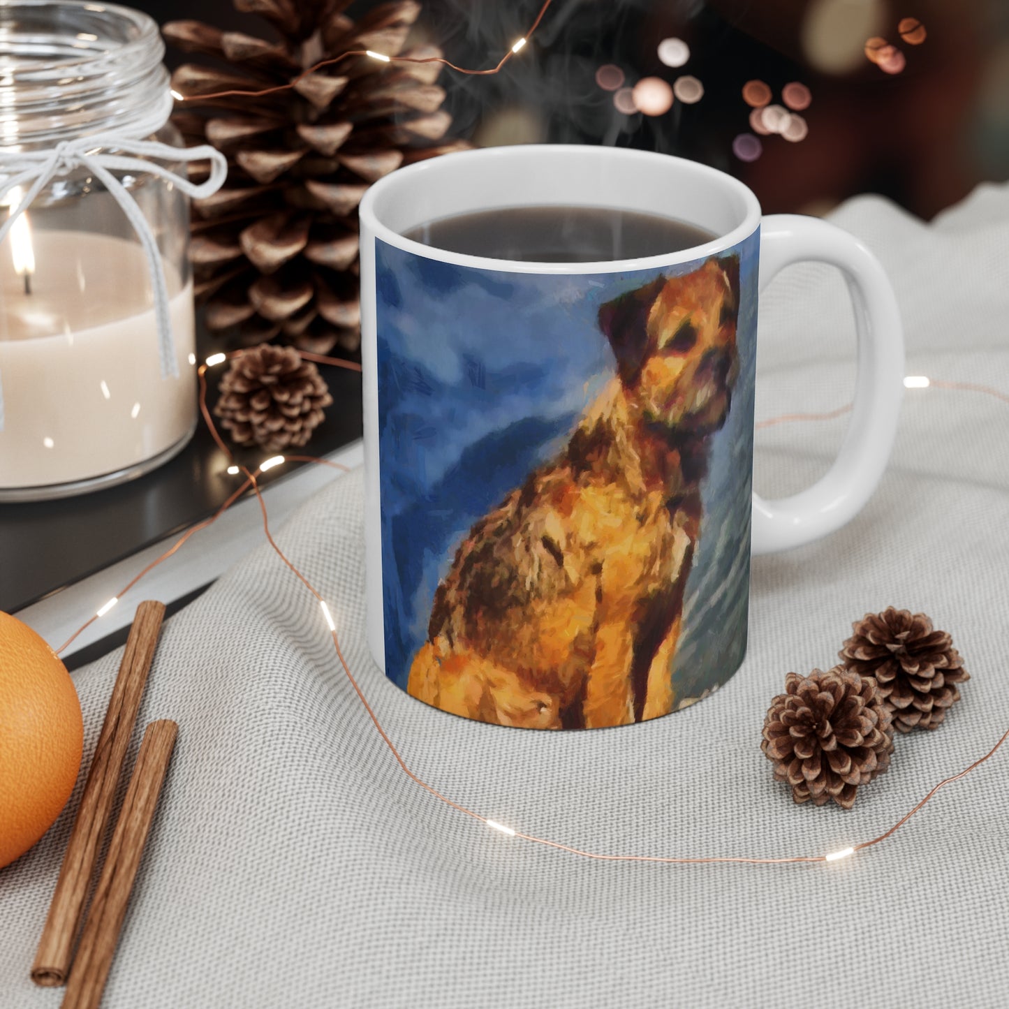 Charming Border Terrier 'Andrew' Ceramic Mug 11oz