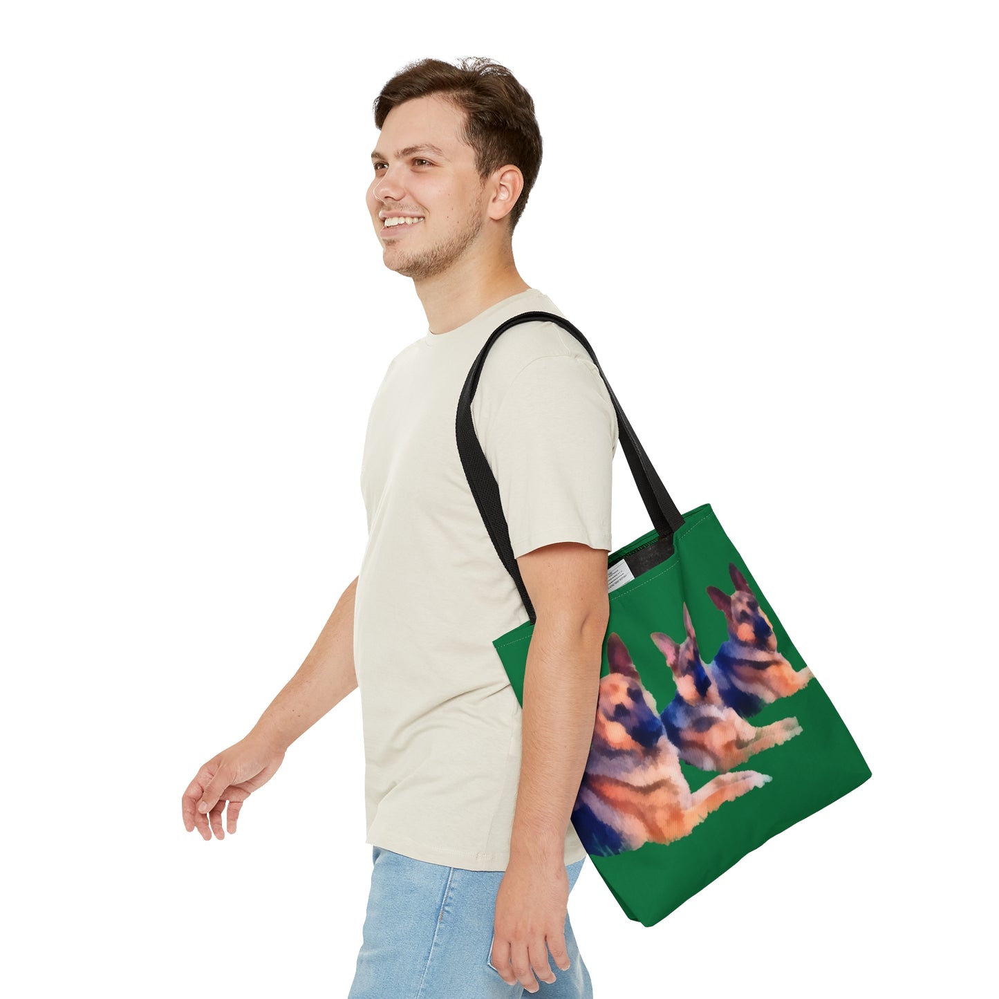 Majestic German Shepherd 'Trio' Artistic Painting Tote Bag