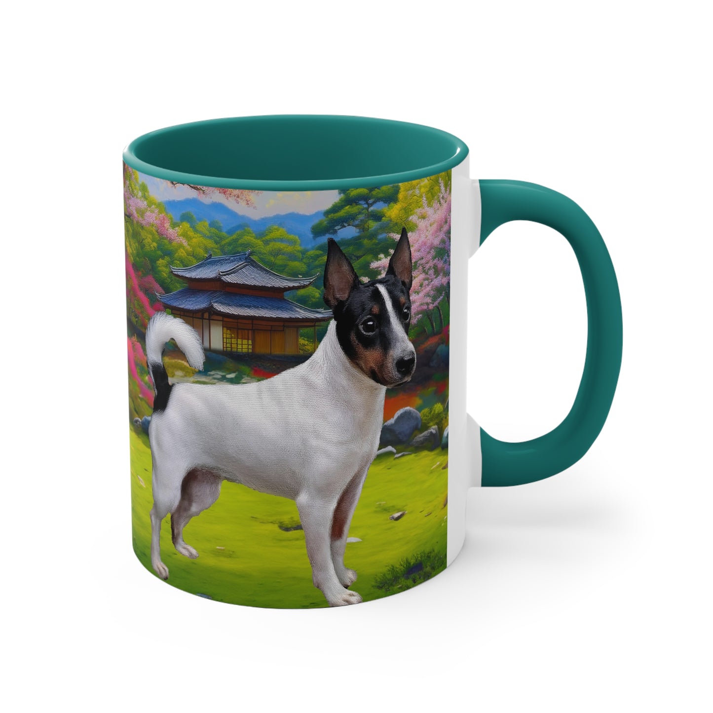 Japanese Terrier 11oz Accent Mug with Playful Dog Design