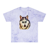 Siberian Husky 'Sacha' Unisex Cotton  -  Color Blast T-Shirt