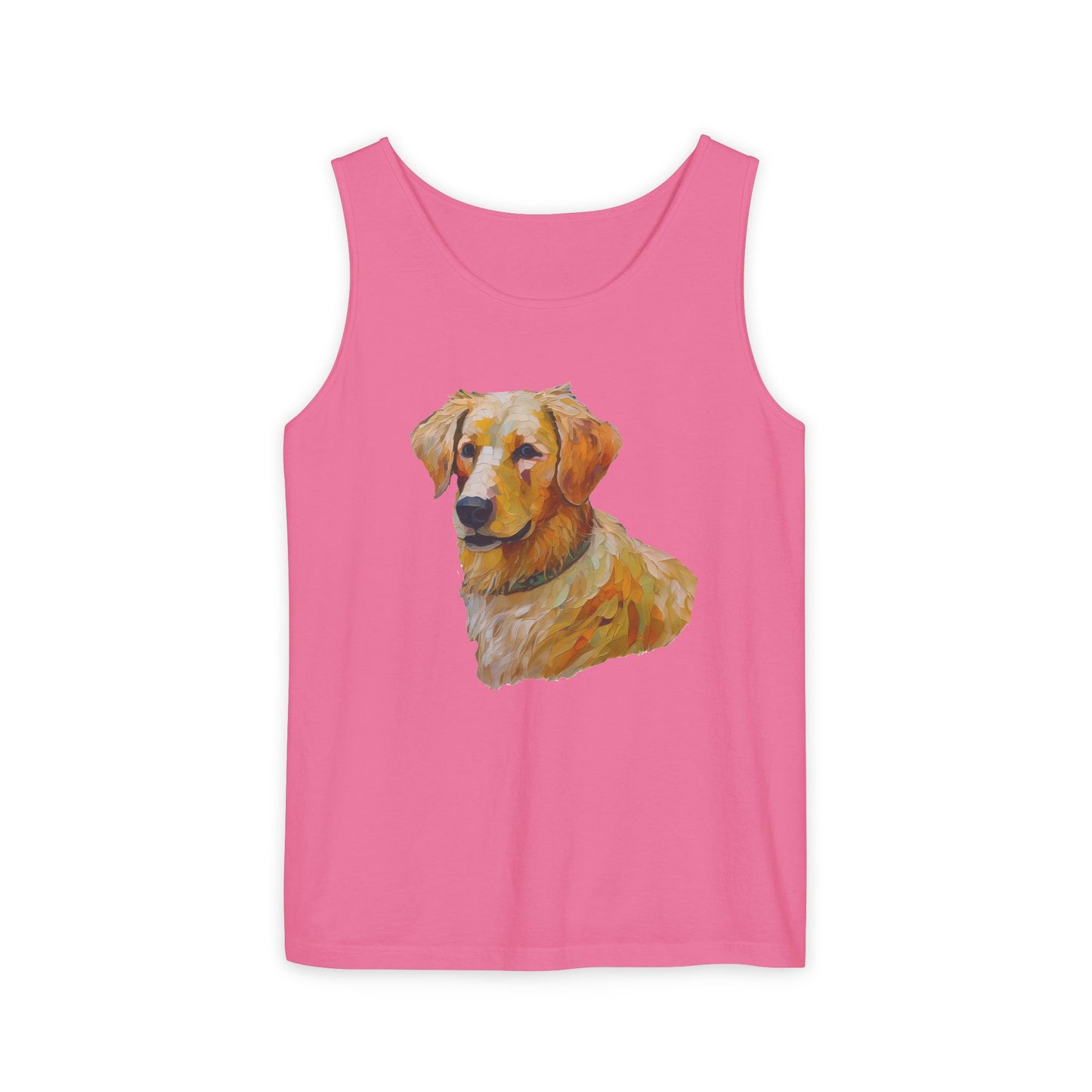 Golden Retriever Puppy - Unisex Relaxed Fit Garment-Dyed Tank Top