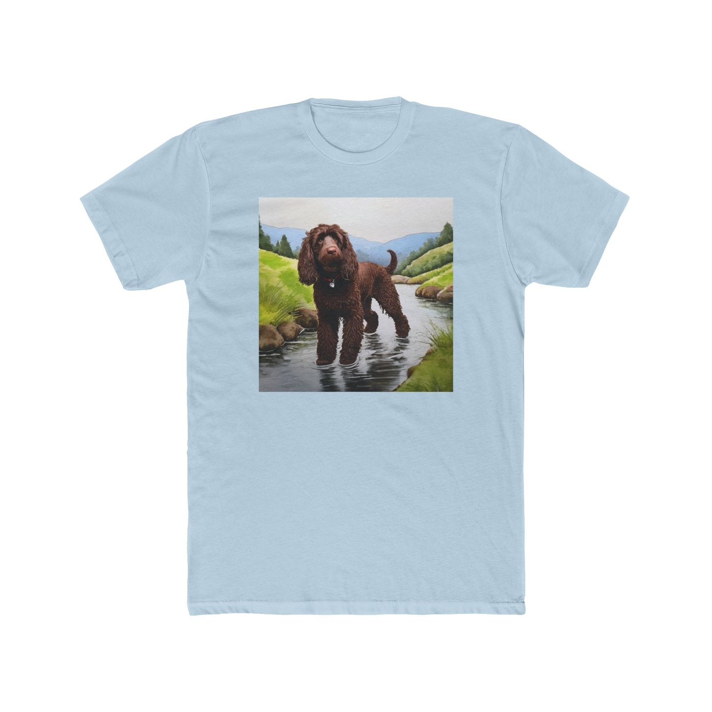 Irish Water Spaniel Men's Fitted Cotton Crew Tee