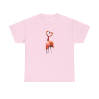 Flamingos - 'Love Birds'  Unisex Heavy Cotton Tee