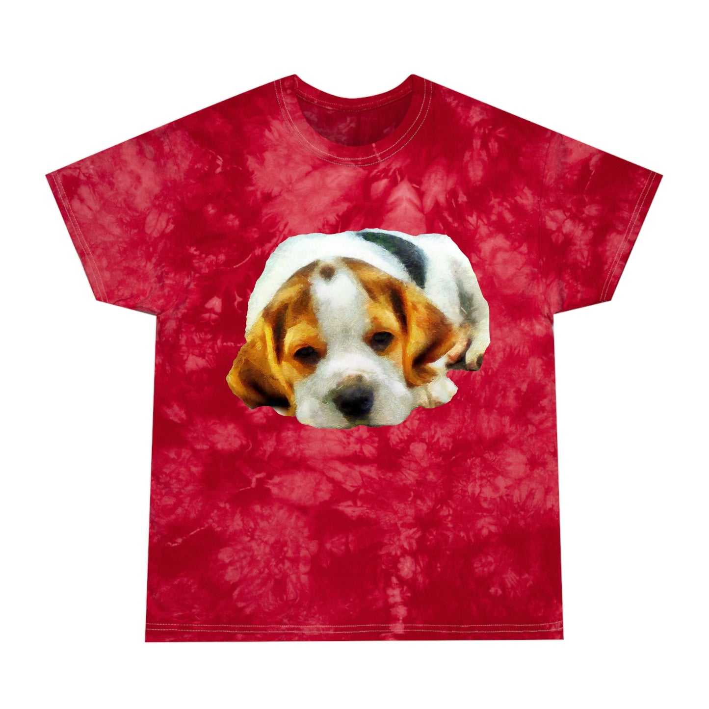 English Foxhound 'Sasha' Unisex Cotton - Tie-Dye Tee, Crystal
