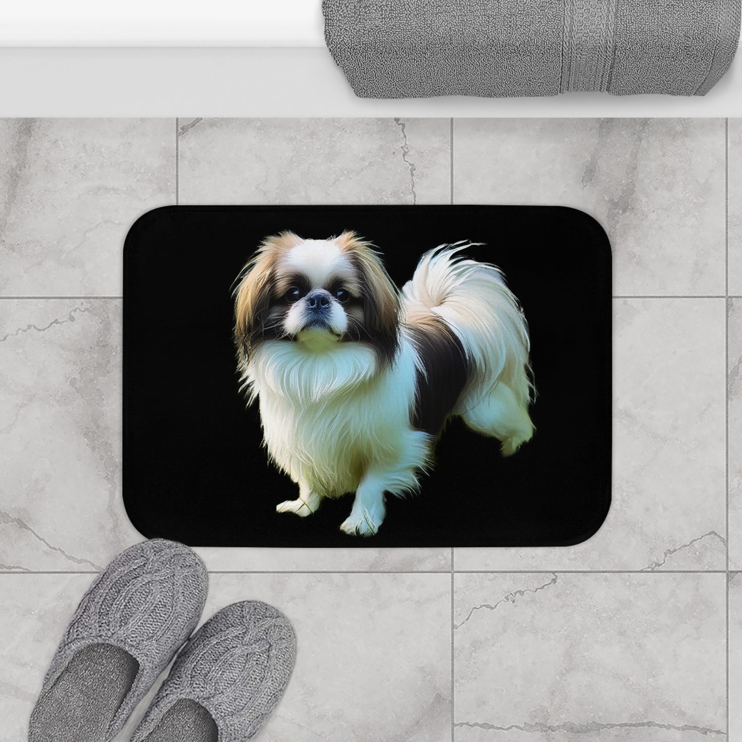 Charming Japanese Chin Bathroom Rug Mat