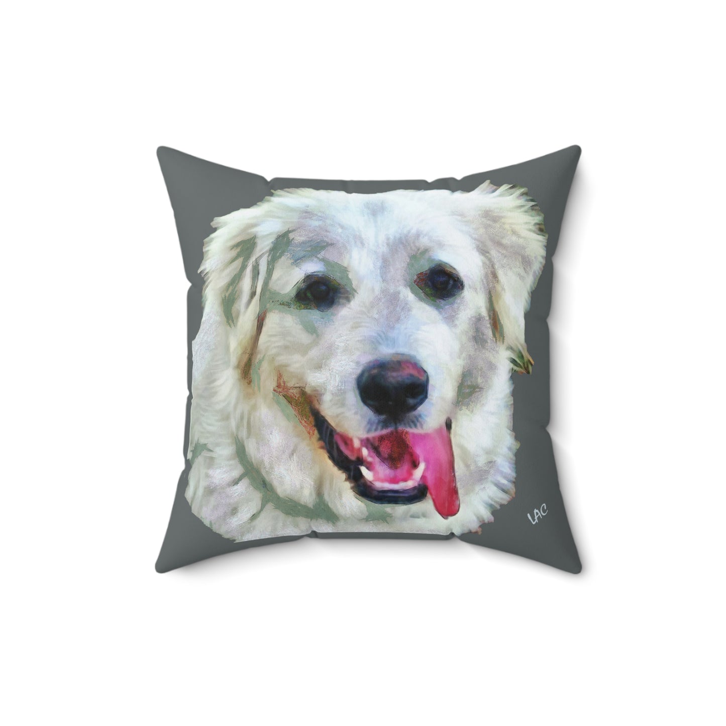 Great Pyrenees Spun Polyester Throw Pillow