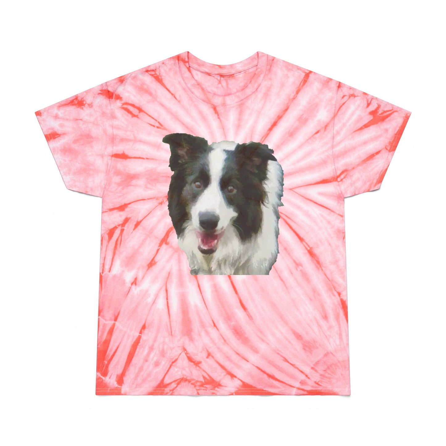 Border Collie #2 - Unisex Cotton Tie-Dye Tee, Cyclone