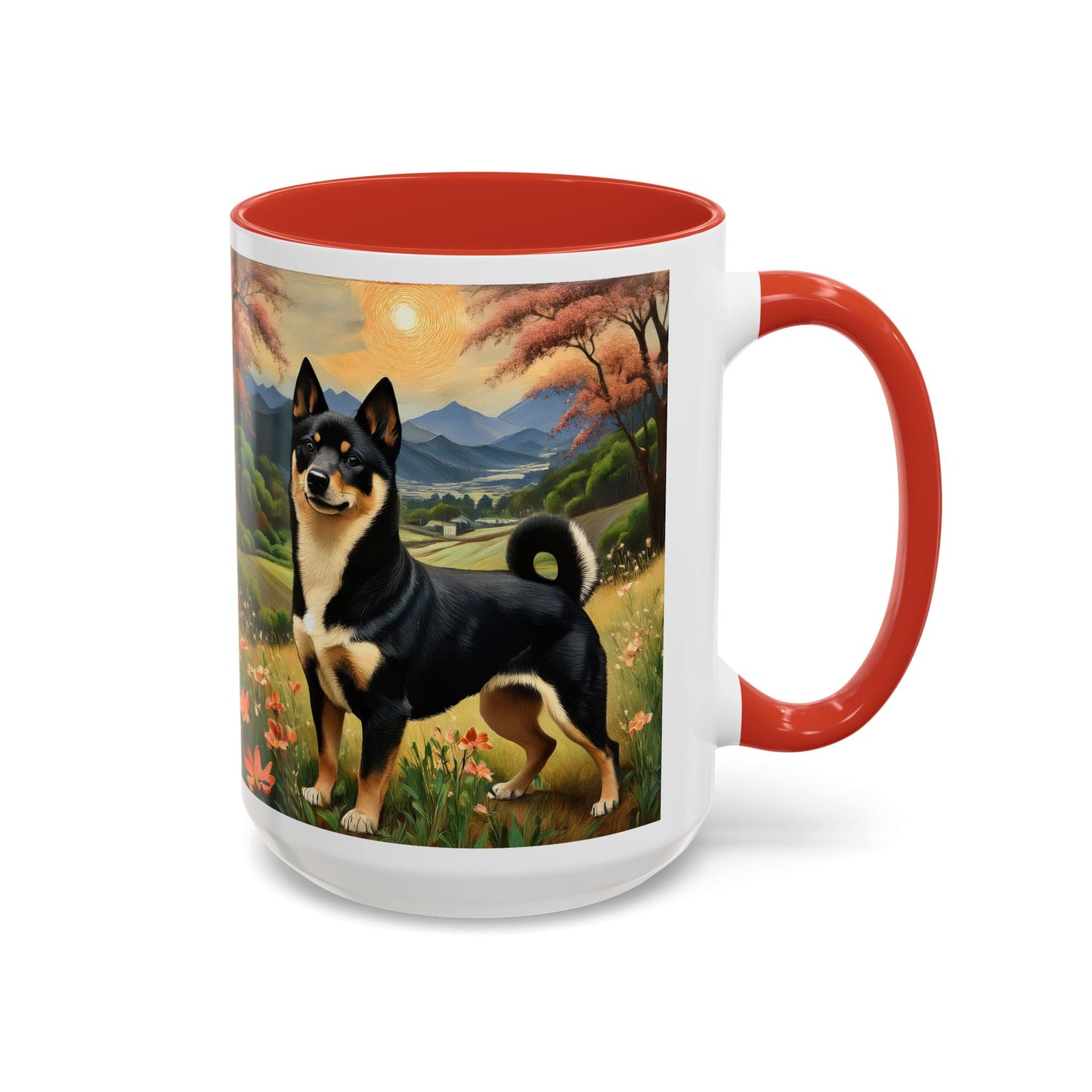 Shiba Inu - Black and Tan -- Ceramic Accent Coffee Mug (11, 15oz)