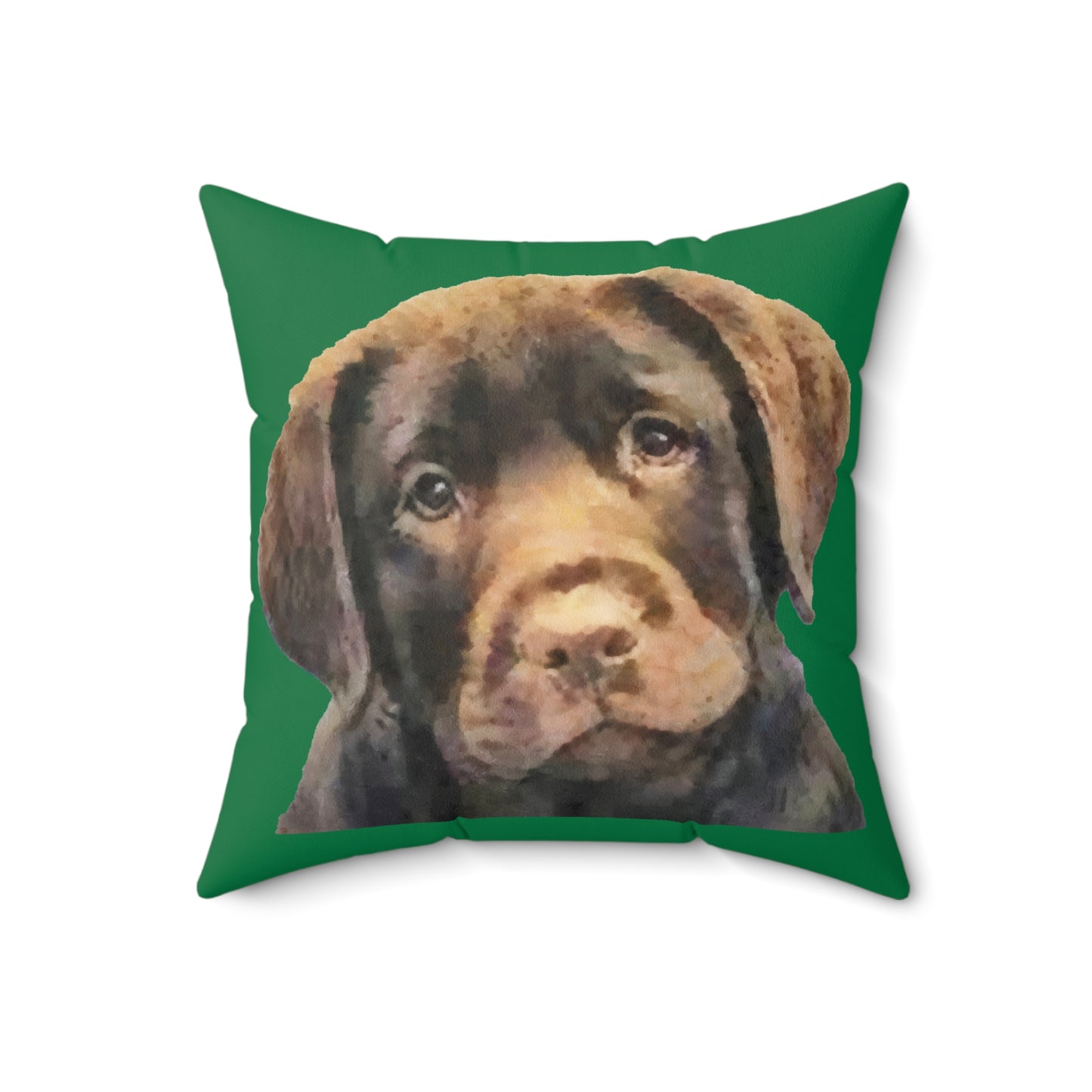 Chocolate Labrador Retriever Spun Polyester Throw Pillow