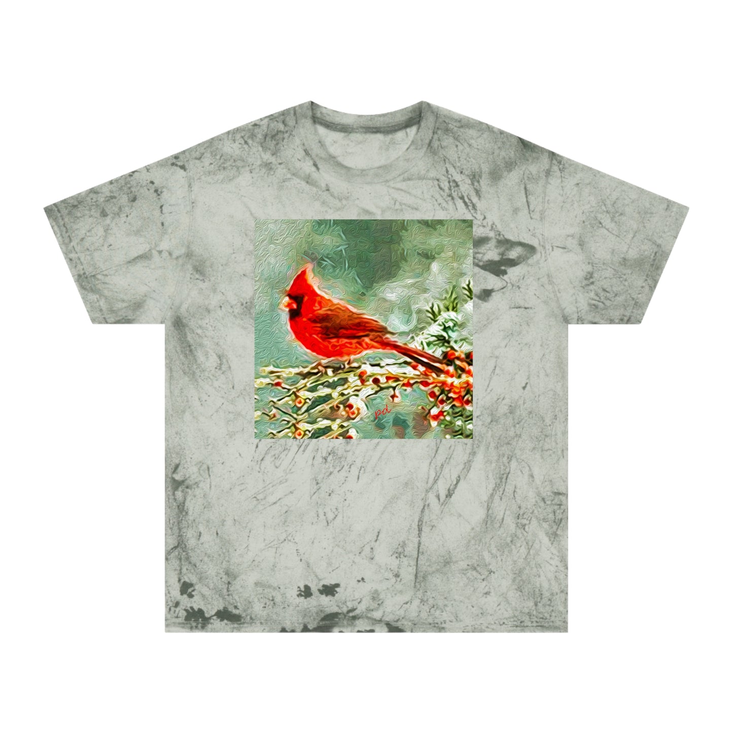 Winter Cardinal -- Unisex Cotton - Color Blast T-Shirt
