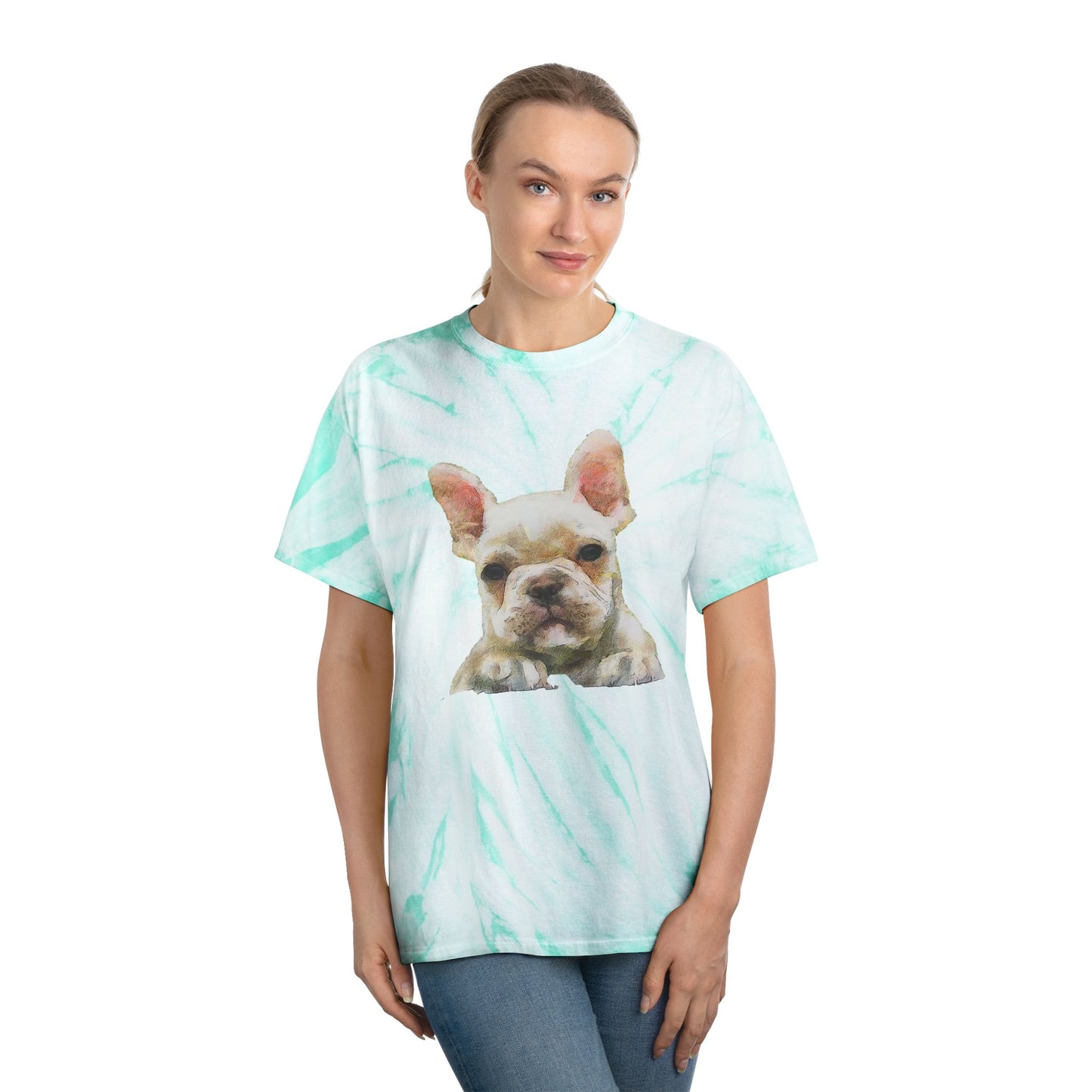 French Bulldog '2' Unisex Tie-Dye Tee, Cyclone
