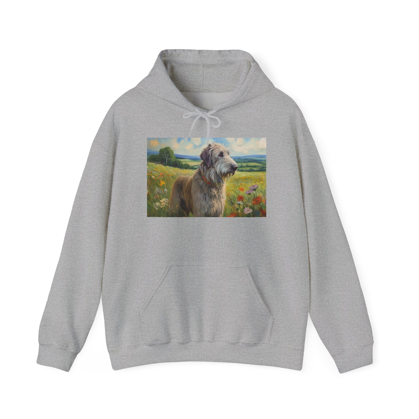 Irish Wolfhound Unisex 50/50 Hooded Sweatshirt