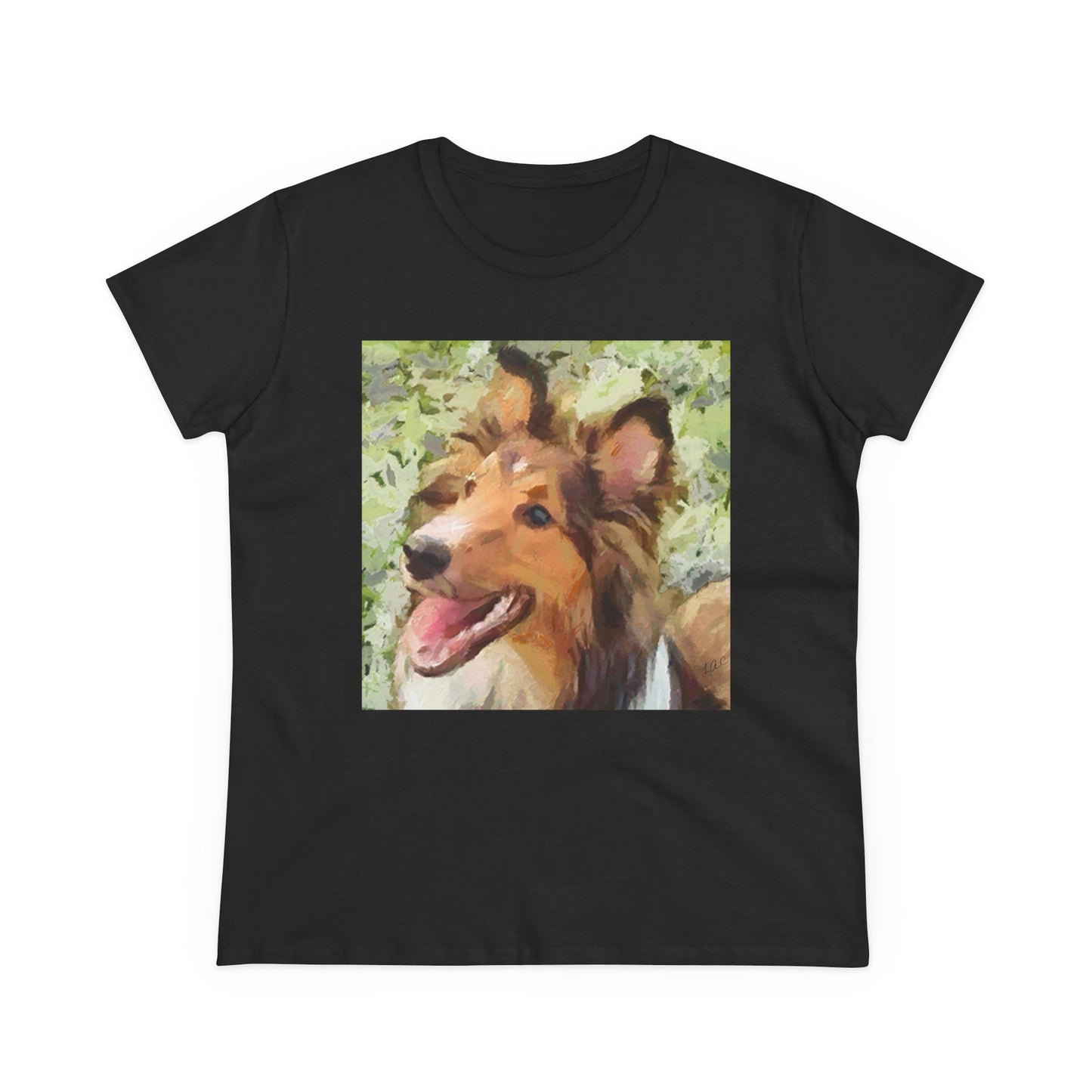 Sheltie - Shetland Sheep Dog 'Sheltie Mae' Women's Midweight Cotton Tee