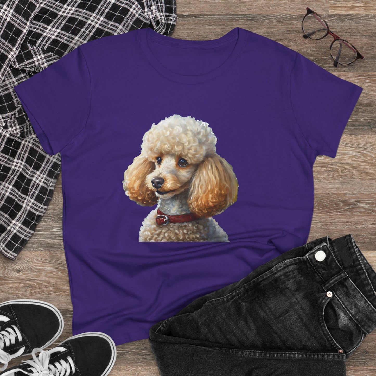 Standard Poodle #2 Women's Midweight Cotton Tee