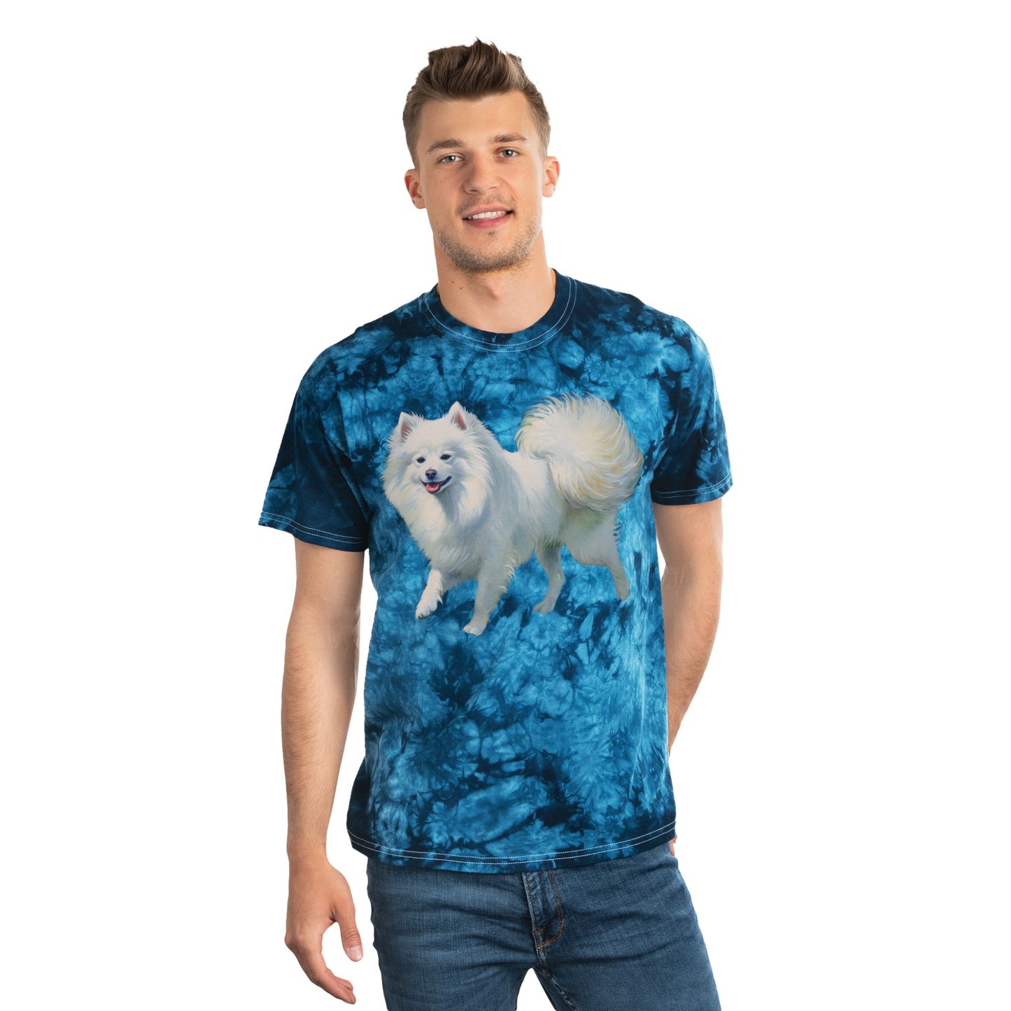 Japanese Spitz - Tie-Dye Tee, Crystal