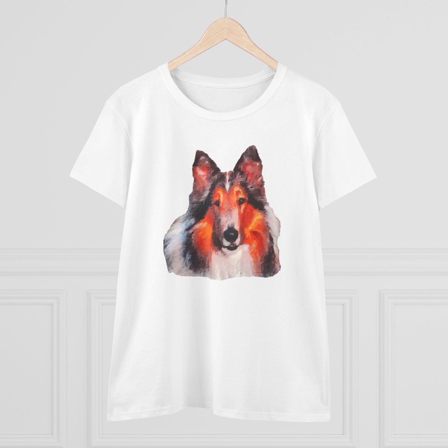 Collie - Rough Coated - Women's Midweight Cotton Tee