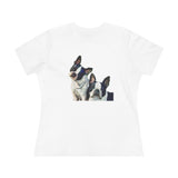 'Skipper and Dee Dee' Boston Terriers Women's Relaxed Fit Cotton Tee