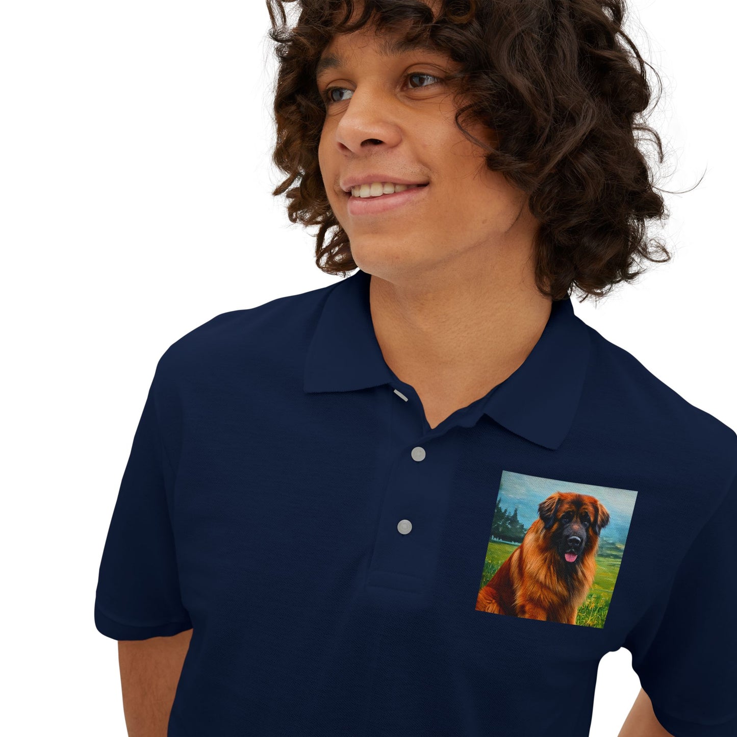 Leonberger - Men's Piqué Polo Shirt - Casual Pet Lover's Shirt