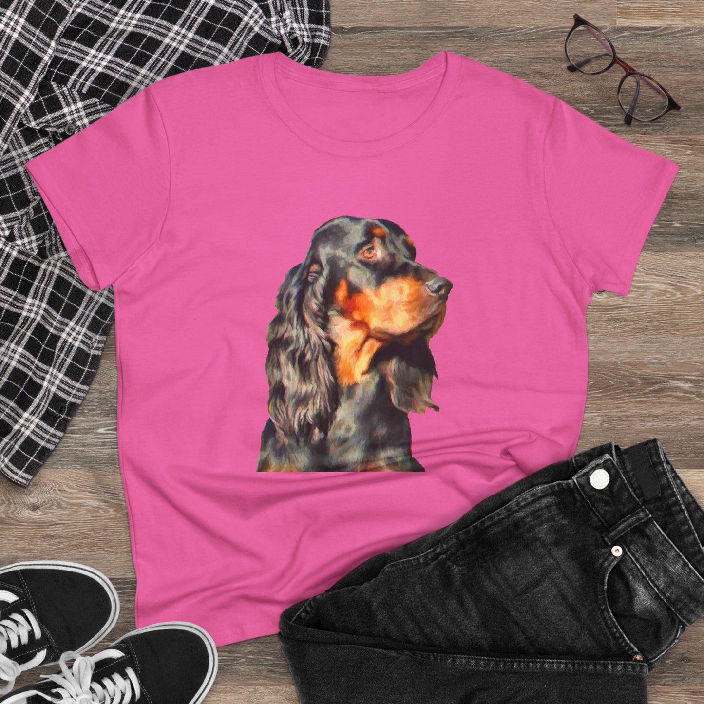 Gordon Setter 'Angus' Women's Midweight Cotton Tee