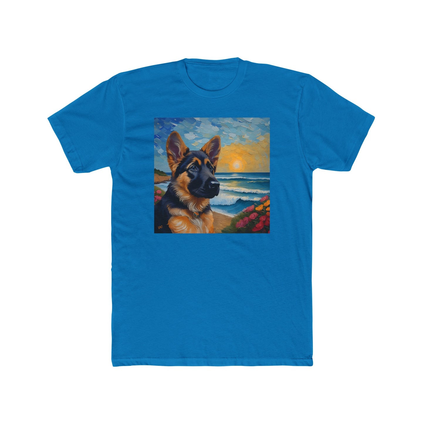 German Shepherd Puppy #2 - Men's Fitted Cotton Crew Tee