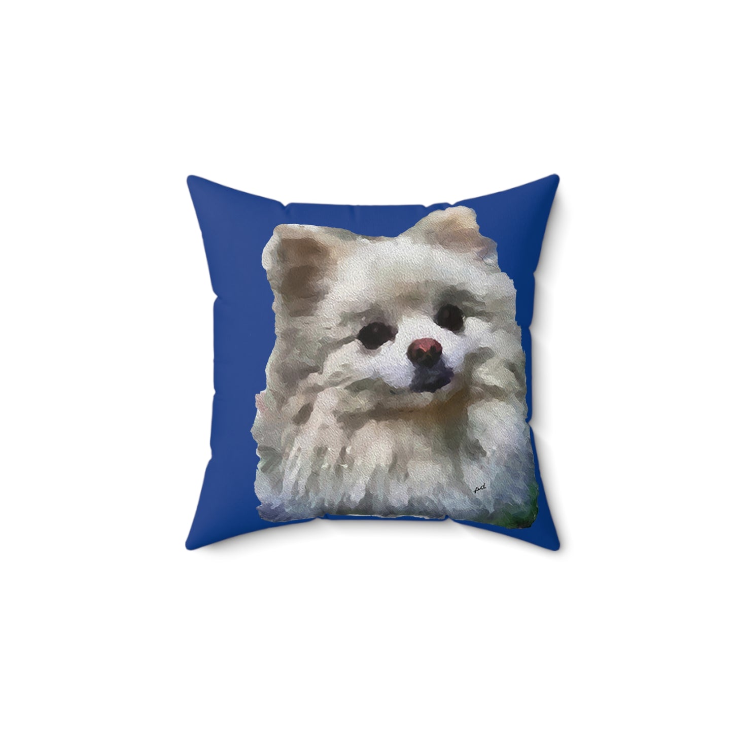 Pomeranian 'Snowball' - Spun Polyester Throw Pillow