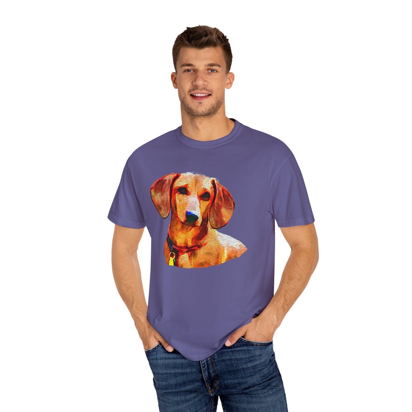 Dachshund 'Daisey' Unisex Relaxed Fit Garment-Dyed T-shirt