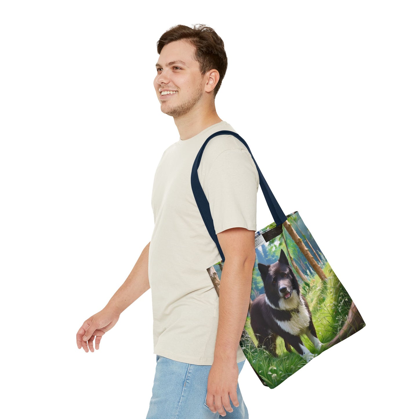 Karelian Bear Dog Polyester Tote Bag (AOP)