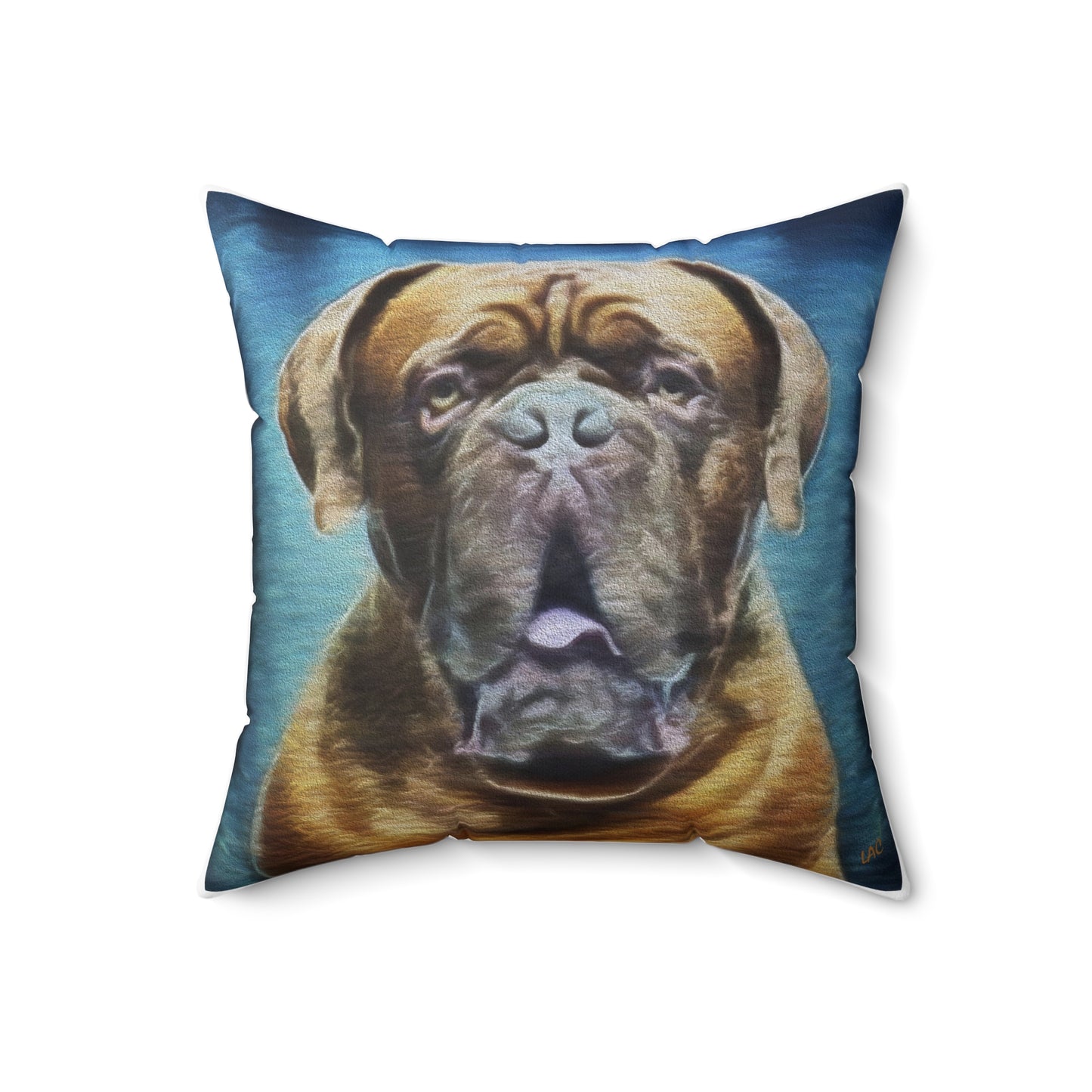 Dogue de Bordeaux Spun Polyester Throw Pillow
