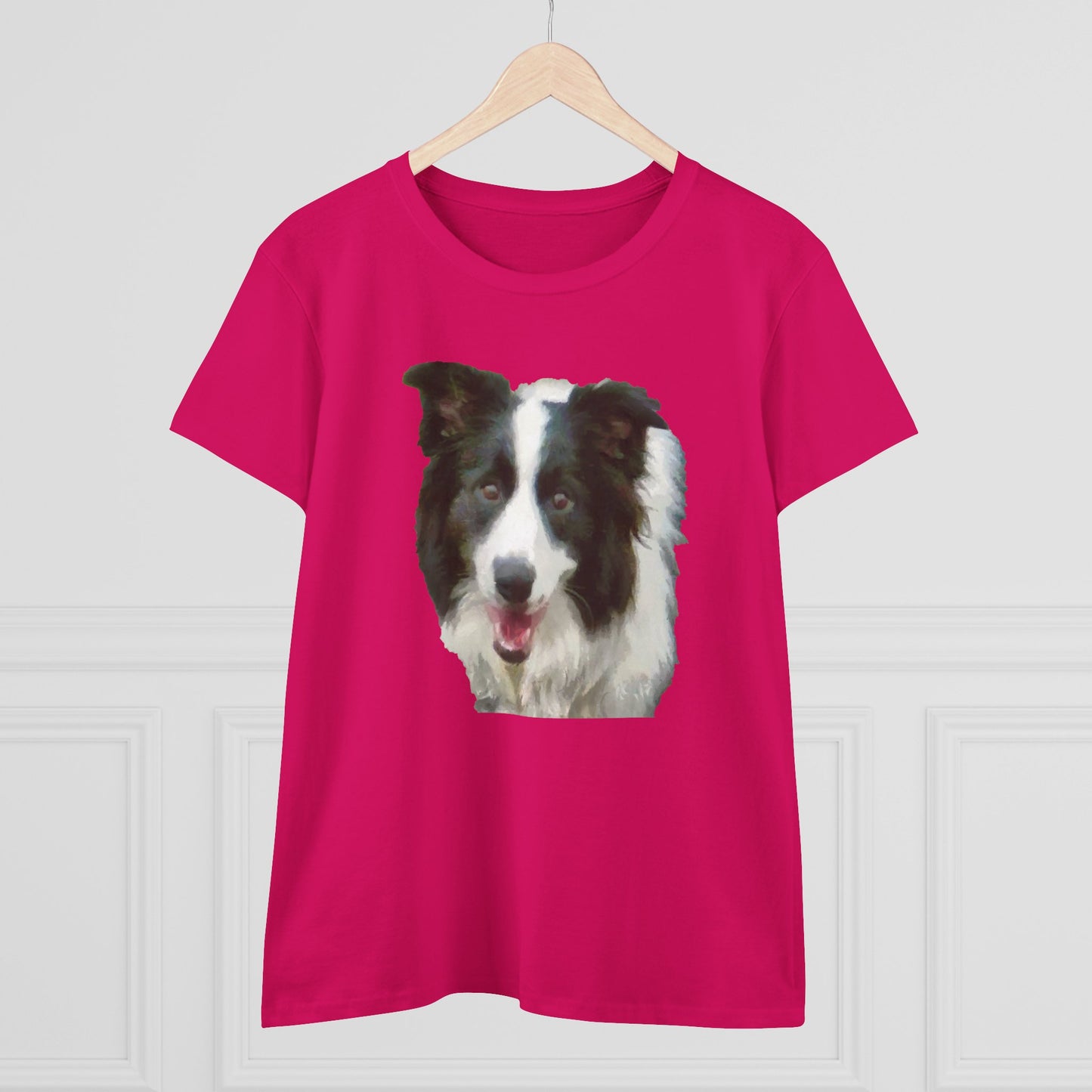 Border Collie '#2' Women's Midweight Cotton Tee