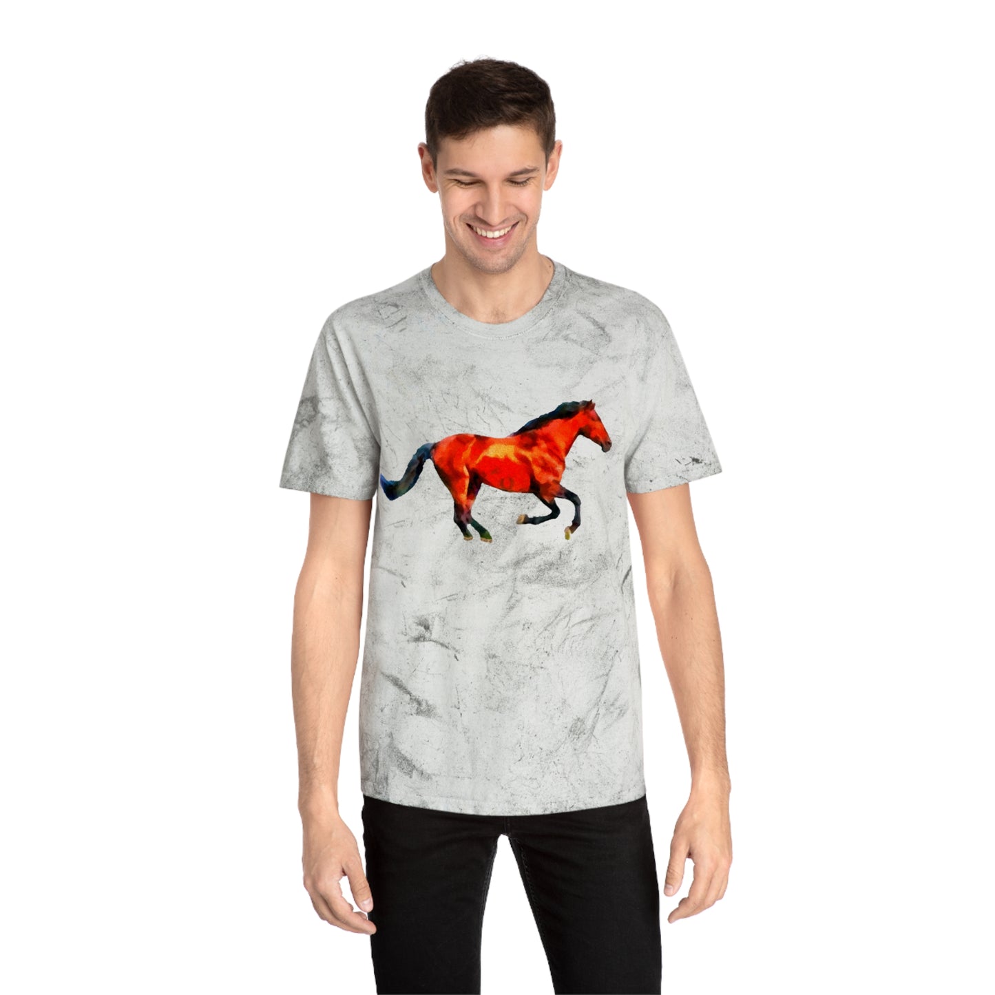 Horse 'Old Red' Unisex Cotton Color Blast T-Shirt