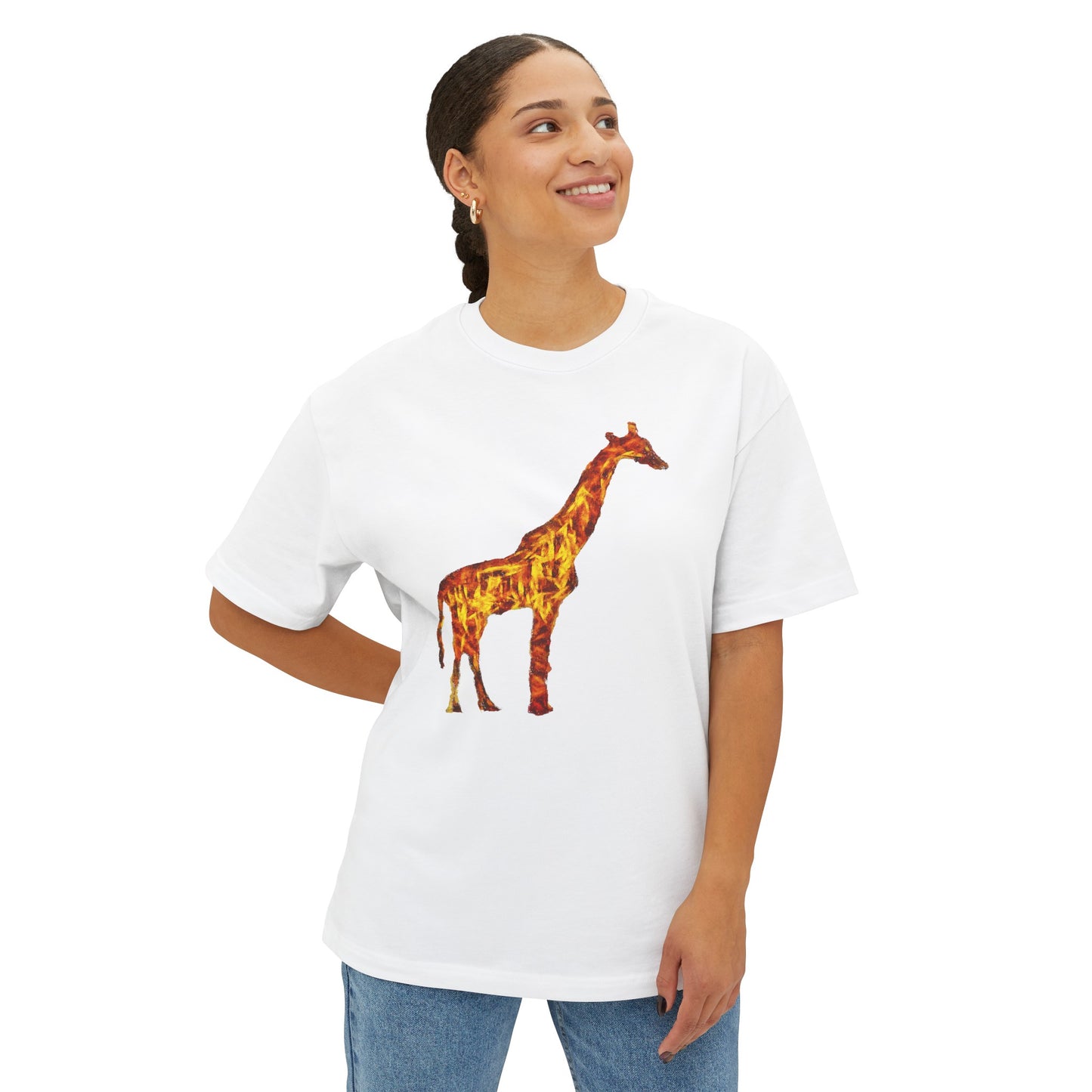 Giraffe Unisex Oversized Ringspun Cotton Boxy T-Shirt
