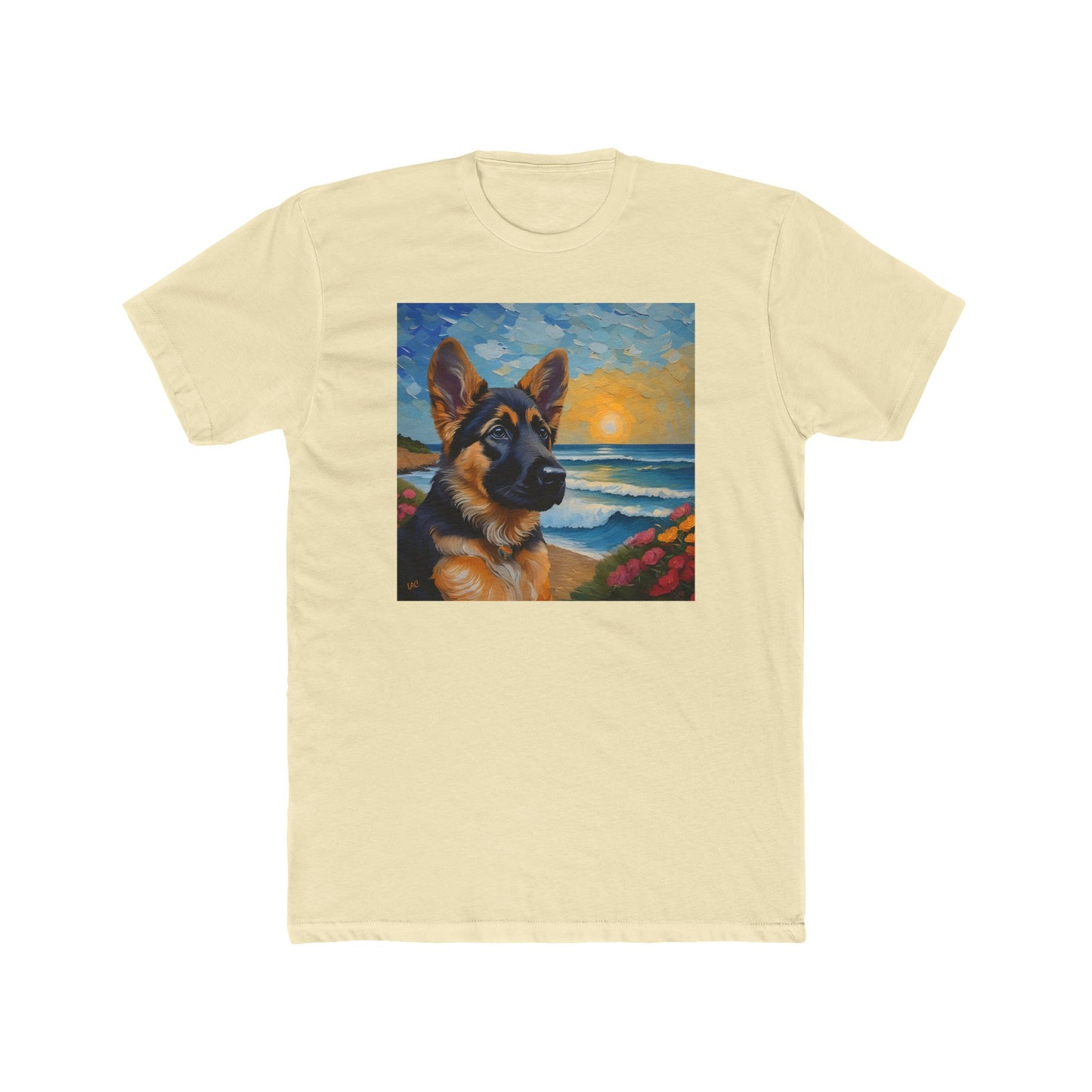 German Shepherd Puppy #2 - Men's Fitted Cotton Crew Tee