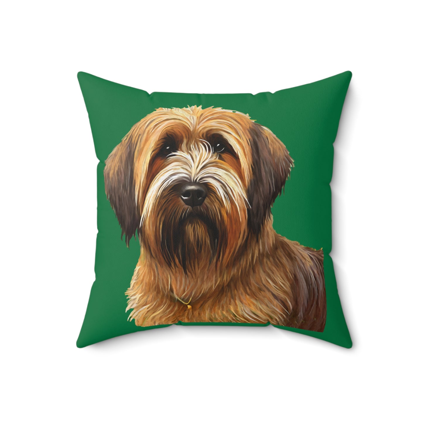 French Briard Spun Polyester Square Throw Pillow
