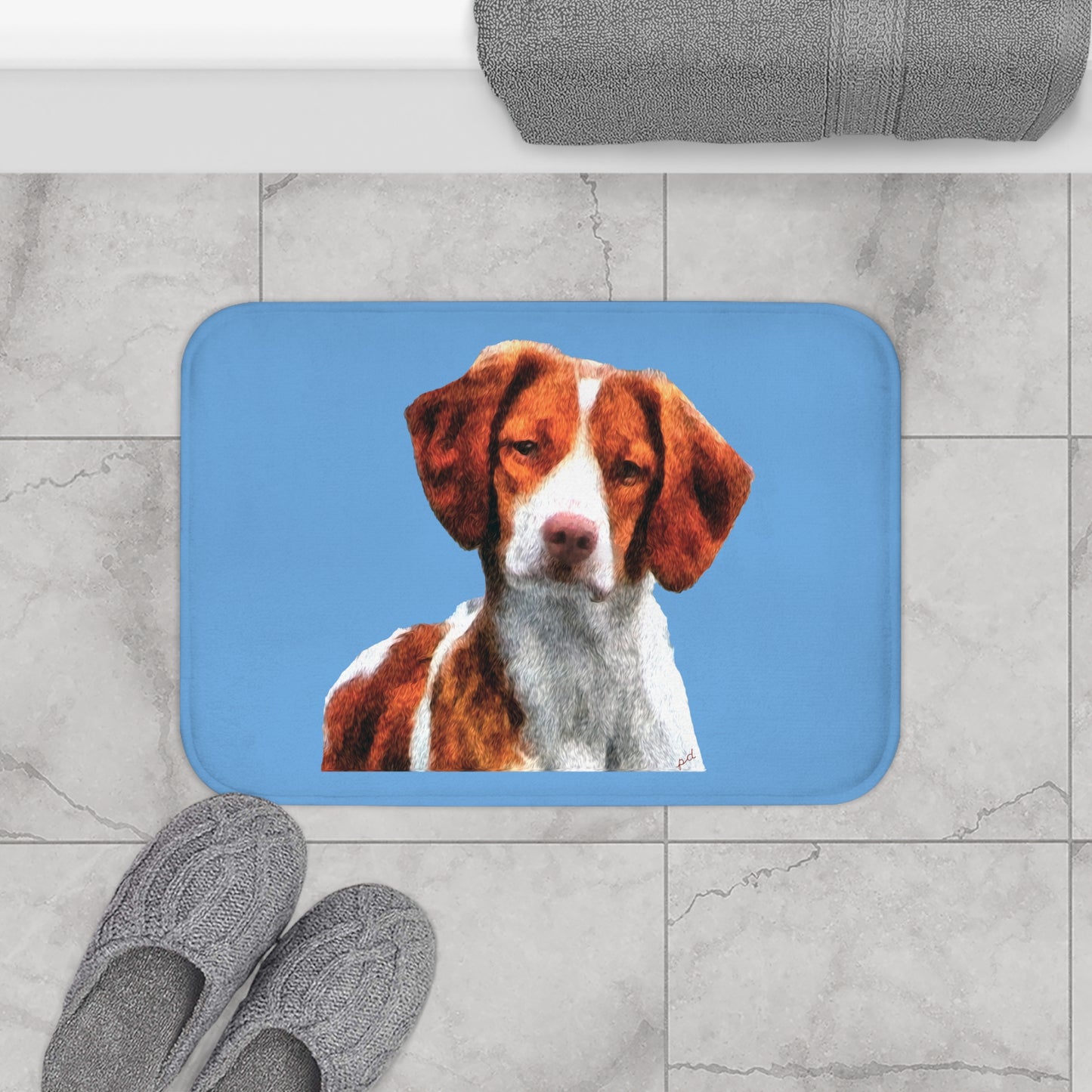 Brittany Spaniel 'Gunner' Bathroom Rug Mat