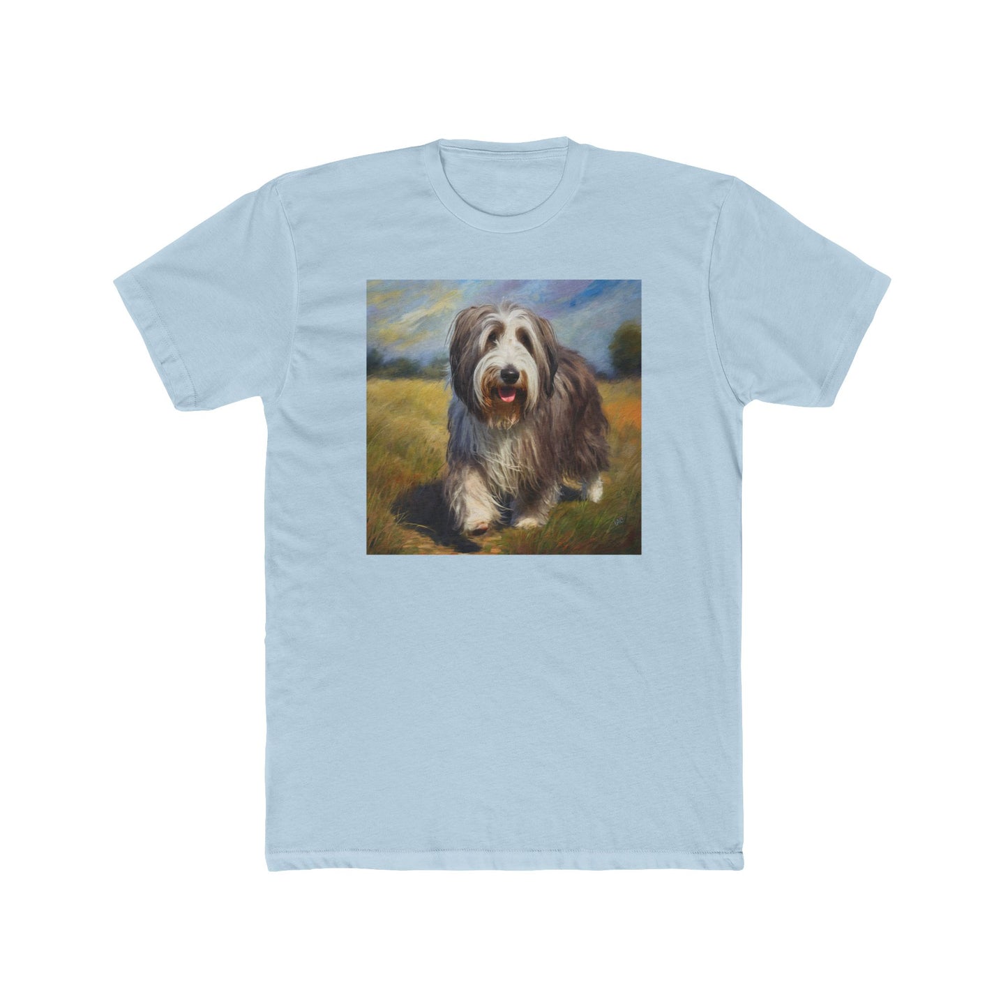 Bearded Collie Men's Fitted Cotton Crew Tee