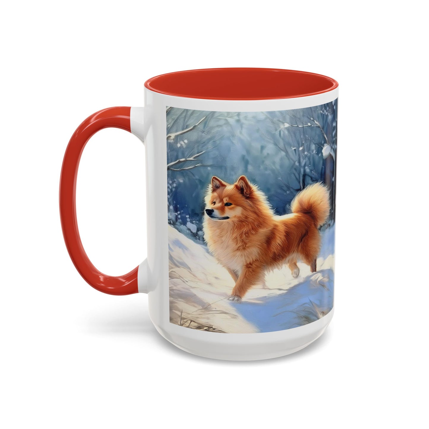 Finnish Spitz - Ceramic Accent Coffee Mug - Two Sizes of Delight