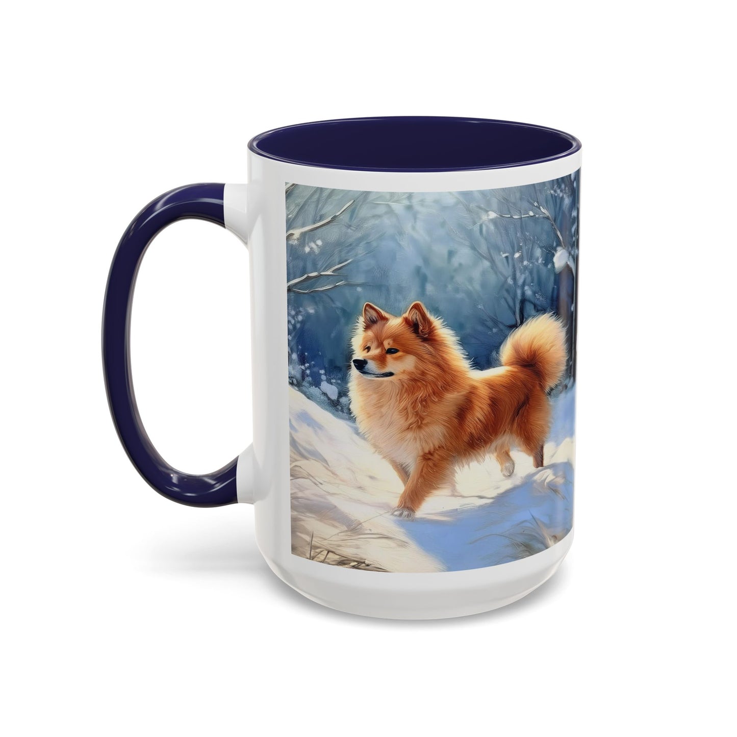 Finnish Spitz - Ceramic Accent Coffee Mug - Two Sizes of Delight