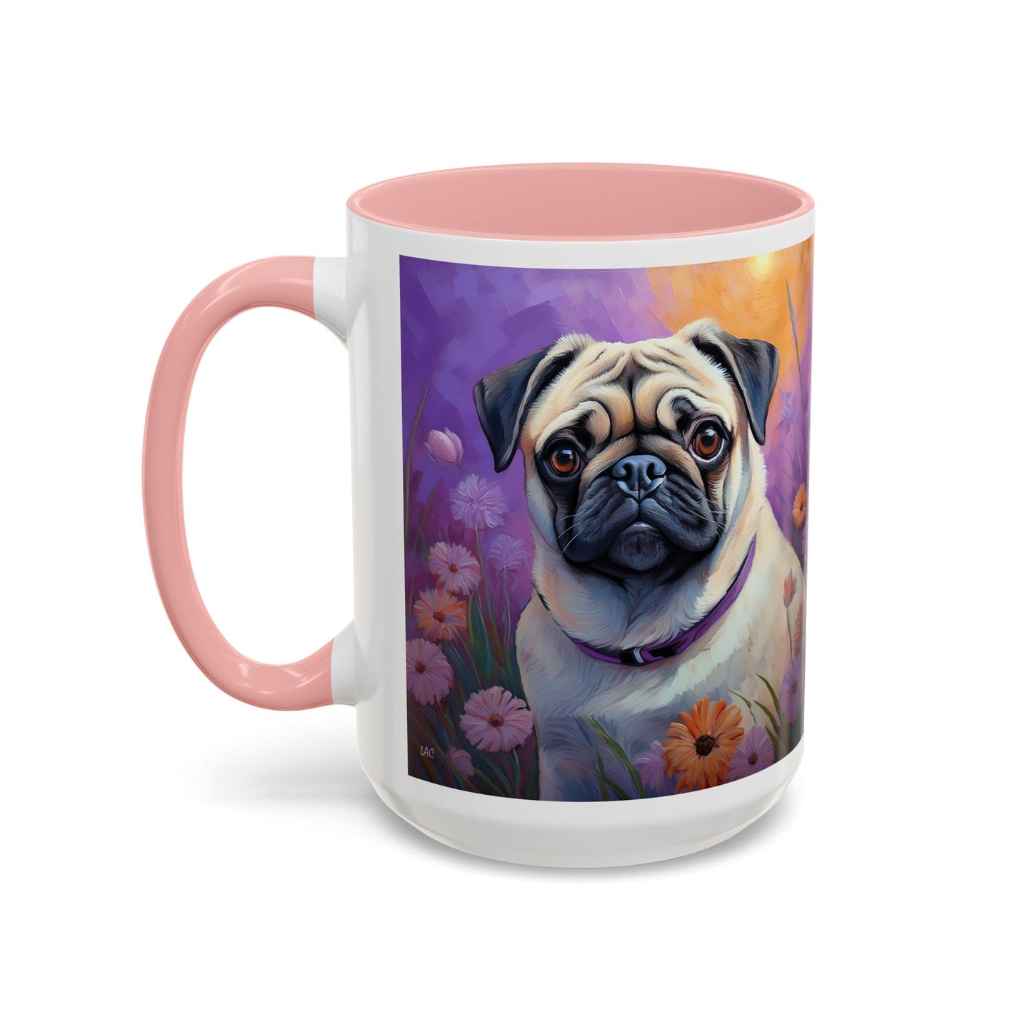 Pug - Accent Coffee Mug - 2 Sizes