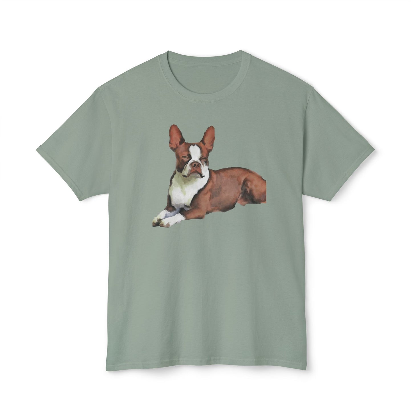 Boston Terrier Brown & White Pre-shrunk Unisex Cotton Tee