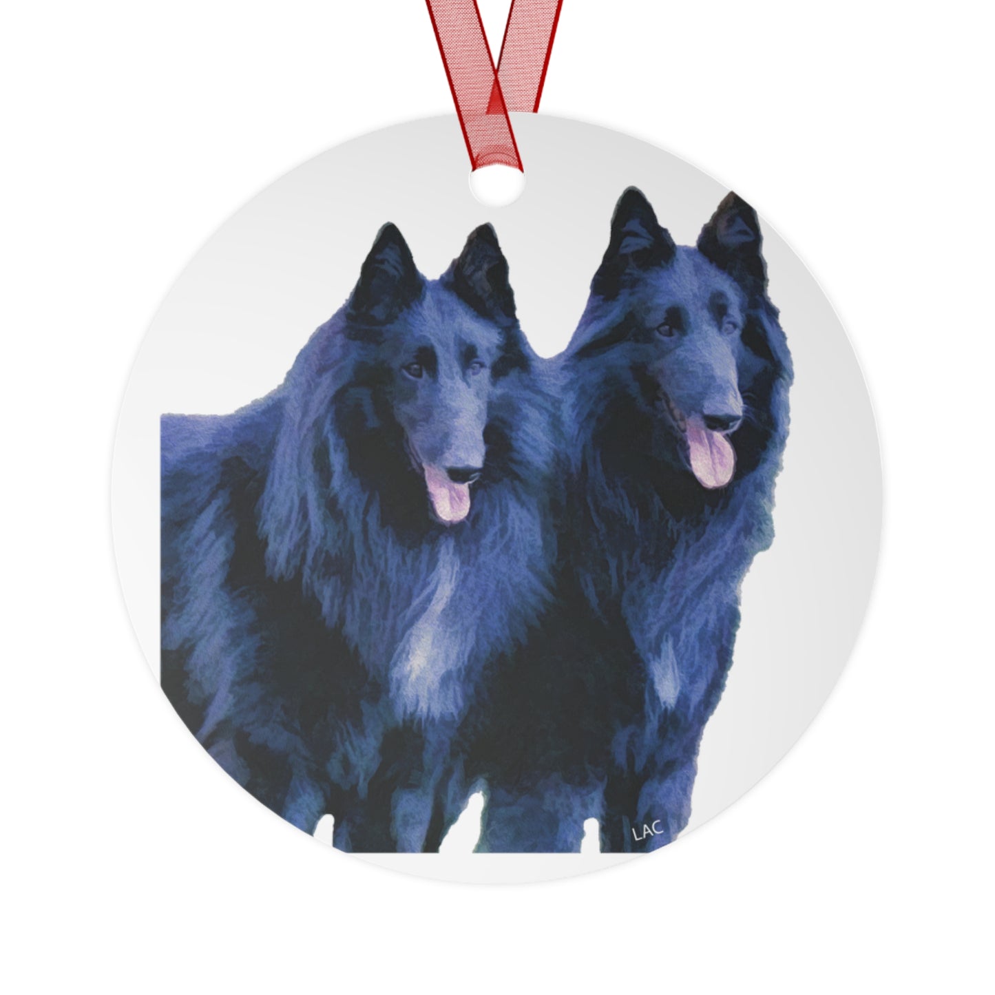 Belgian Shepherd Metal Ornaments - Canine Elegance for Your Tree