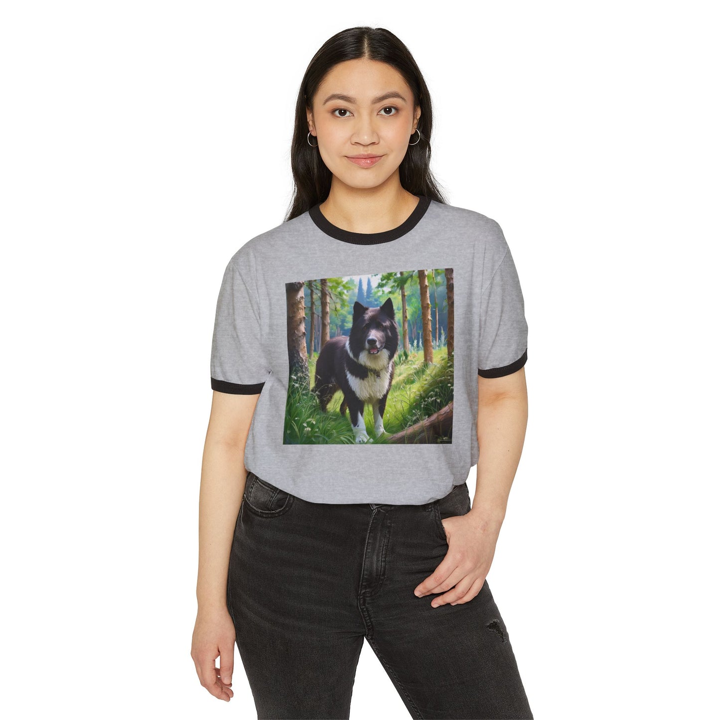Karelian Bear Dog - Unisex Cotton Ringer T-Shirt