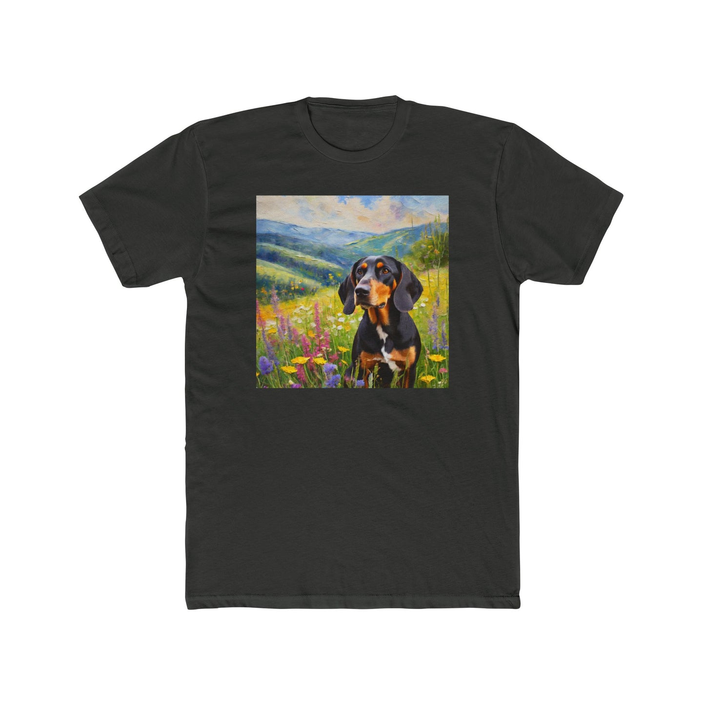 Black & Tan Coonhound Men's Fitted Cotton Crew Tee