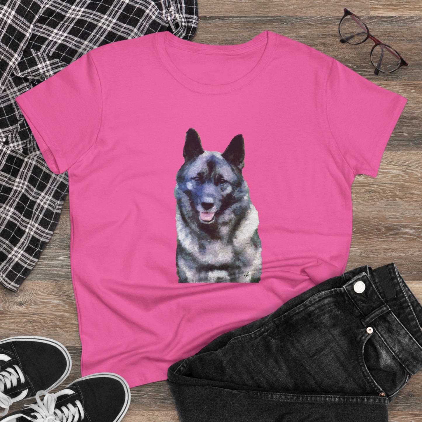 Norwegian Elkhound Women's Midweight Cotton Tee